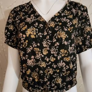 Button up floral blouse